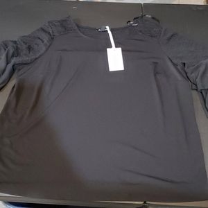 Roz & Ali black peasant blouse